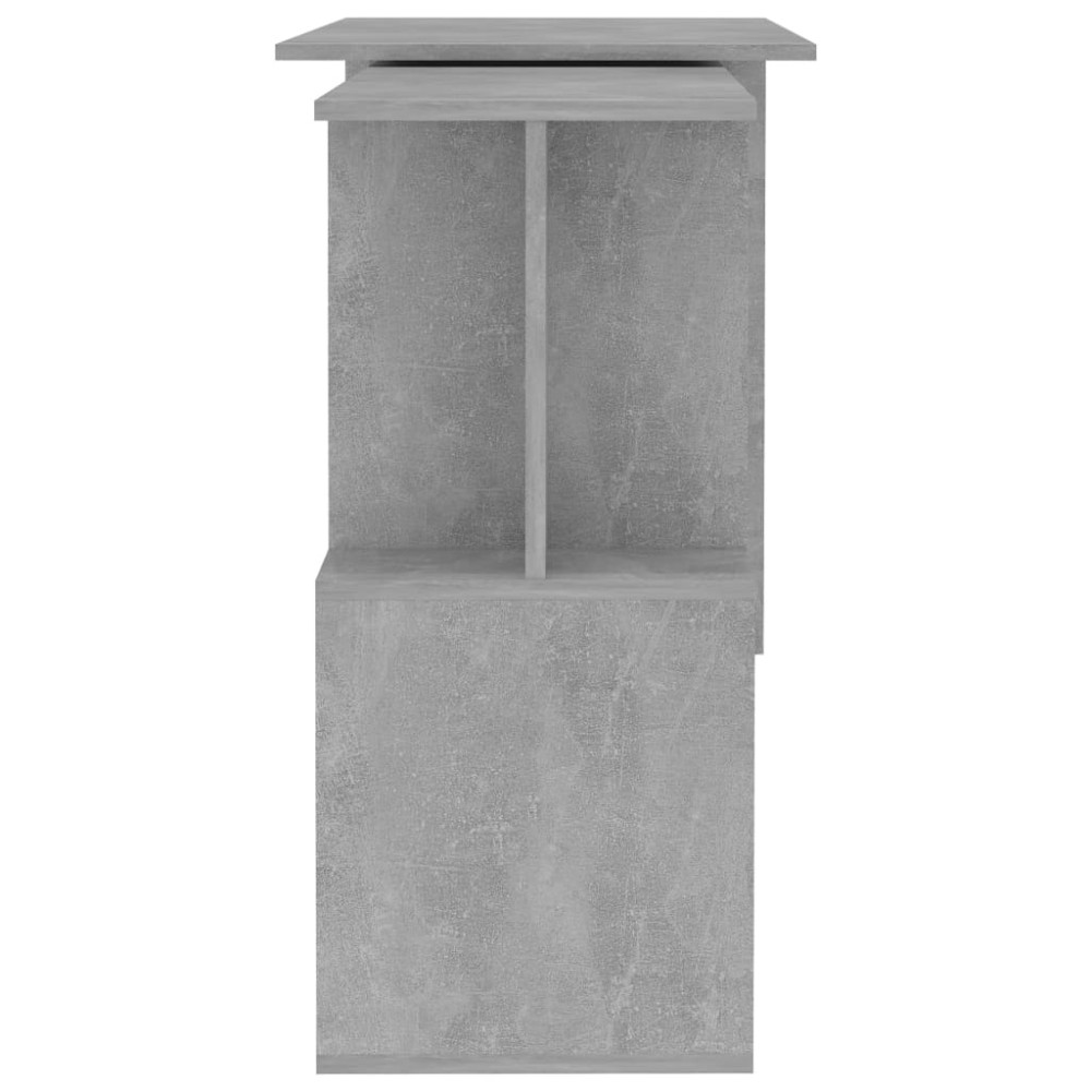 Produktbild för Skrivbord hörn betonggrå 200x50x76 cm konstruerat trä