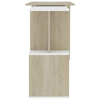 Produktbild för Skrivbord hörn vit och sonoma-ek 200x50x76 cm konstruerat trä