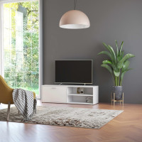 Miniatyr av produktbild för Tv-bänk vit 120x34x37 cm konstruerat trä