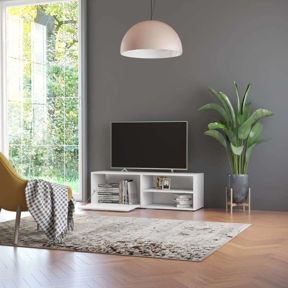 Produktbild för Tv-bänk vit 120x34x37 cm konstruerat trä