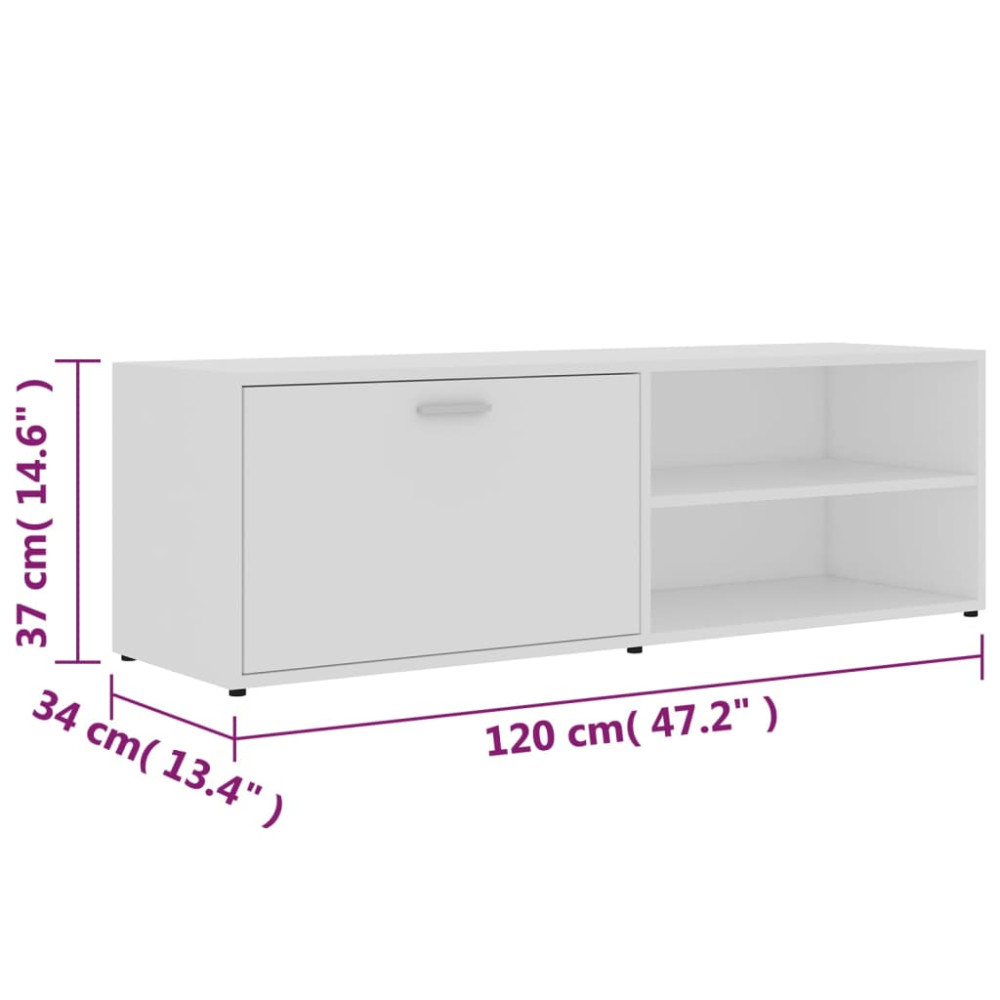 Produktbild för Tv-bänk vit 120x34x37 cm konstruerat trä
