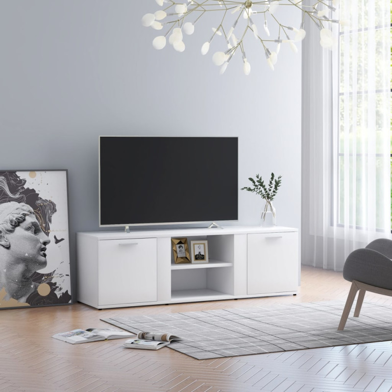 Produktbild för Tv-bänk vit 120x34x37 cm konstruerat trä