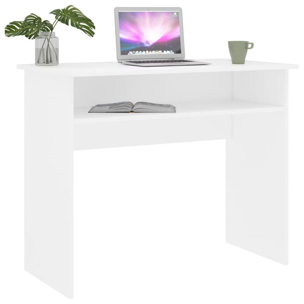 Produktbild för Skrivbord vit 90x50x74 cm konstruerat trä