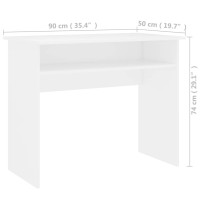 Produktbild för Skrivbord vit 90x50x74 cm konstruerat trä