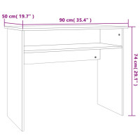 Produktbild för Skrivbord betonggrå 90x50x74 cm konstruerat trä
