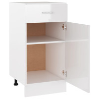 Produktbild för Underskåp med låda vit högglans 40x46x81,5 cm konstruerat trä