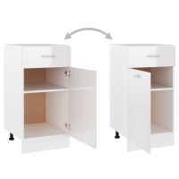 Produktbild för Underskåp med låda vit högglans 40x46x81,5 cm konstruerat trä