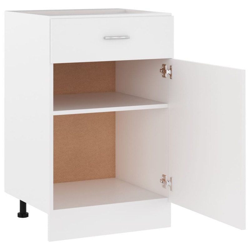 Produktbild för Underskåp med låda vit 50x46x81,5 cm konstruerat trä