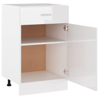 Miniatyr av produktbild för Underskåp med låda vit högglans 50x46x81,5 cm konstruerat trä