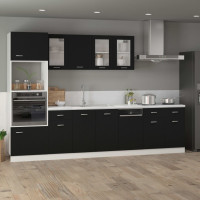 Produktbild för Underskåp med låda “Lyon” svart 80x46x81,5 cm konstruerat trä