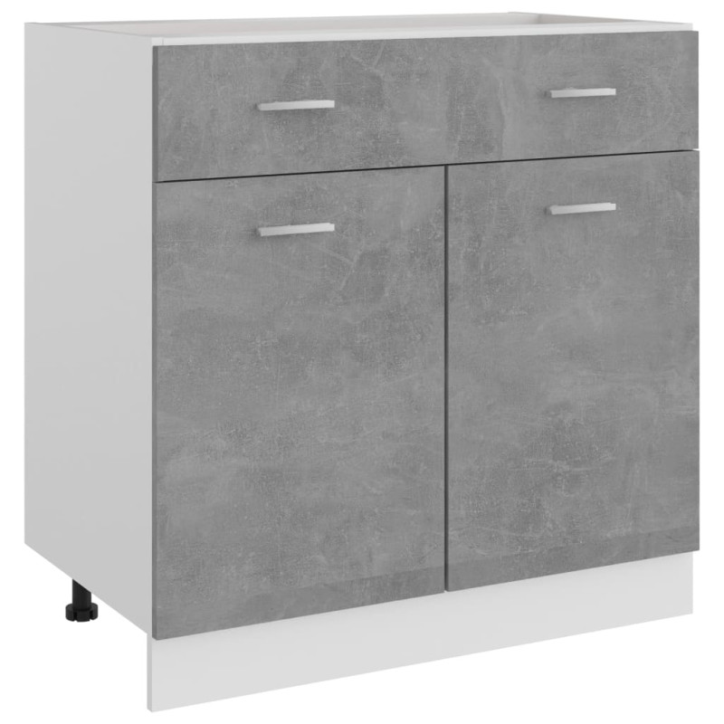 Produktbild för Underskåp med låda betonggrå 80x46x81,5 cm spånskiva