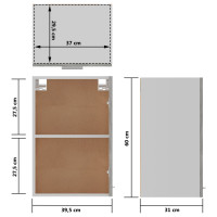 Miniatyr av produktbild för Väggskåp betonggrå 39,5x31x60 cm konstruerat trä