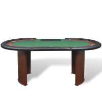 Miniatyr av produktbild för Pokerbord för 10 spelare med dealerplats grön