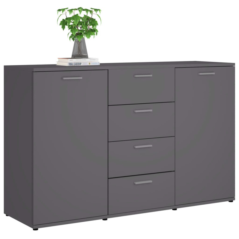 Produktbild för Skänk grå 120x35,5x75 cm konstruerat trä