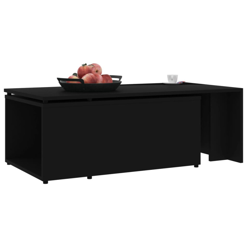 Produktbild för Soffbord svart 150x50x35 cm konstruerat trä