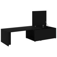 Miniatyr av produktbild för Soffbord svart 150x50x35 cm konstruerat trä