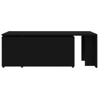 Miniatyr av produktbild för Soffbord svart 150x50x35 cm konstruerat trä
