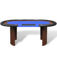 Miniatyr av produktbild för Pokerbord för 10 spelare med dealerplats blå