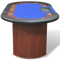 Miniatyr av produktbild för Pokerbord för 10 spelare med dealerplats blå