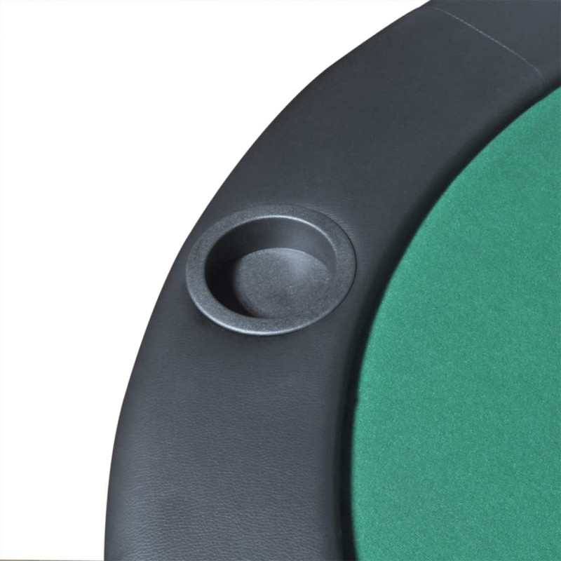 Produktbild för Pokerbord hopfällbart för 10 spelare med dealerplats grön