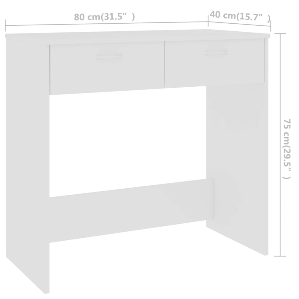 Produktbild för Skrivbord vit 80x40x75 cm konstruerat trä