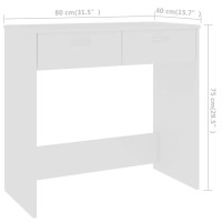 Produktbild för Skrivbord vit 80x40x75 cm konstruerat trä