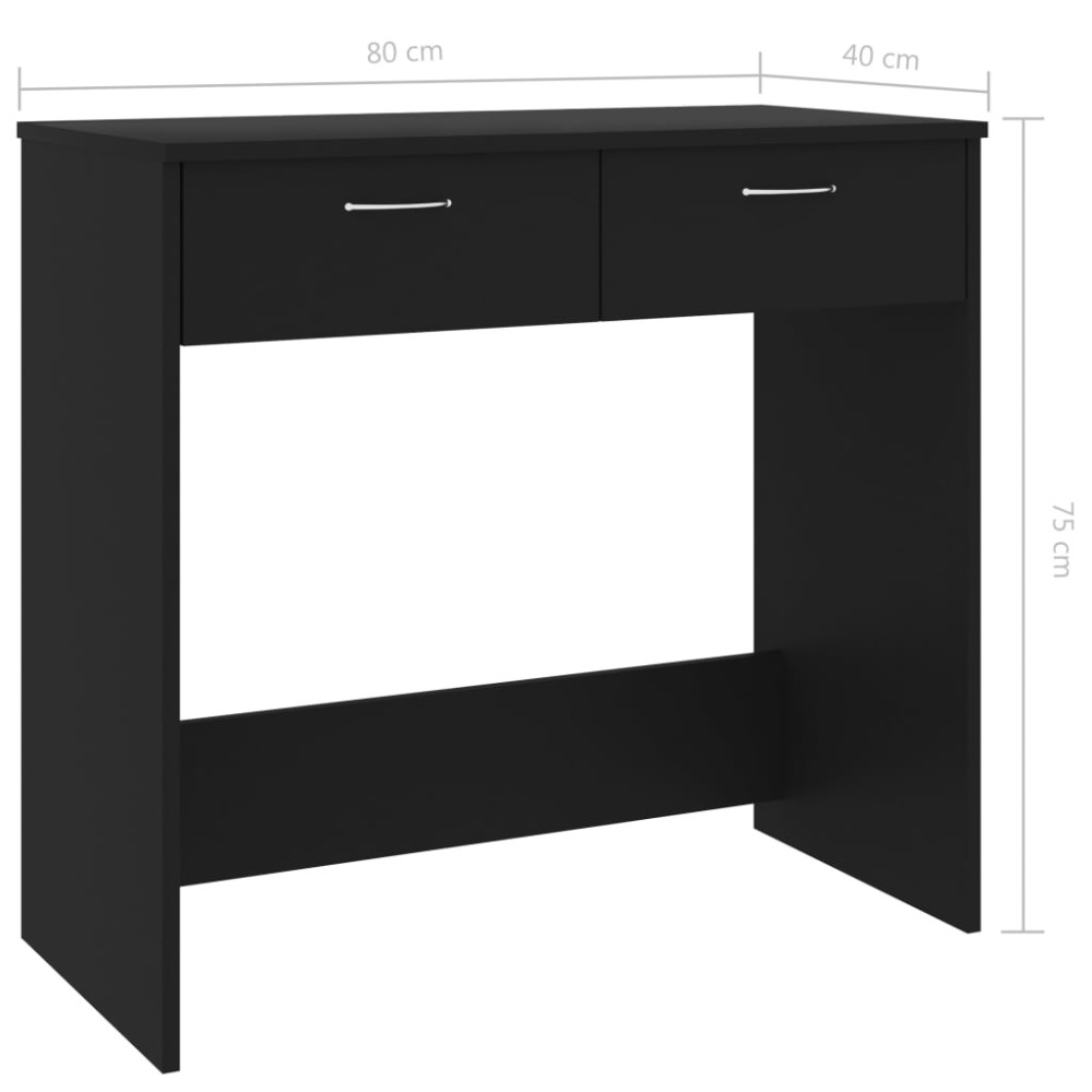 Produktbild för Skrivbord svart 80x40x75 cm konstruerat trä