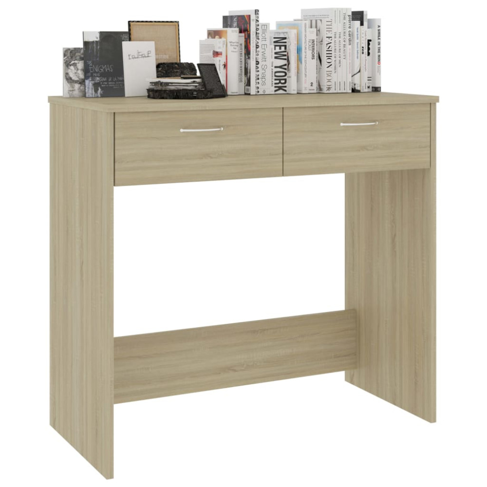 Produktbild för Skrivbord sonoma-ek 80x40x75 cm konstruerat trä