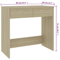 Produktbild för Skrivbord sonoma-ek 80x40x75 cm konstruerat trä