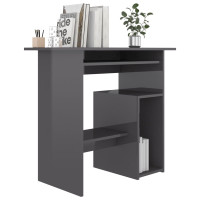 Produktbild för Skrivbord grå högglans 80x45x74 cm spånskiva