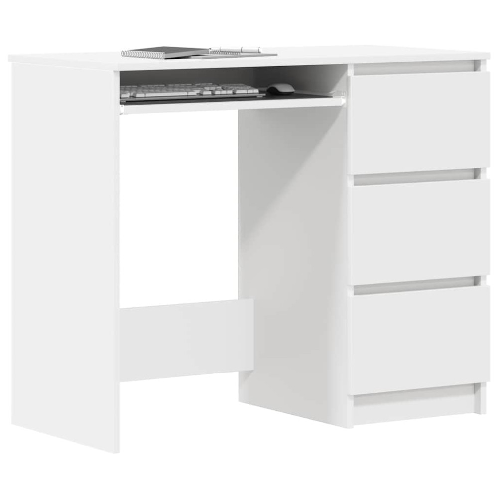 Produktbild för Skrivbord vit 90x45x76 cm konstruerat trä