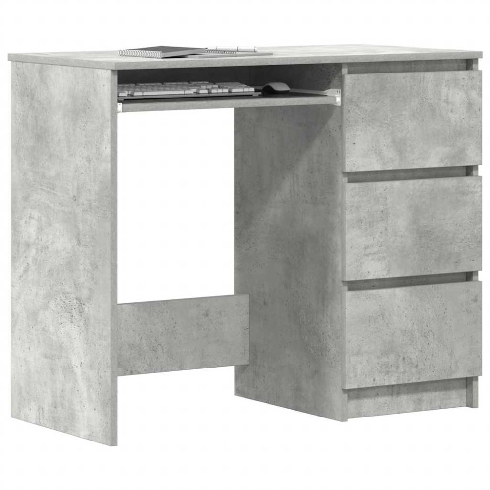 Produktbild för Skrivbord betonggrå 90x45x76 cm konstruerat trä