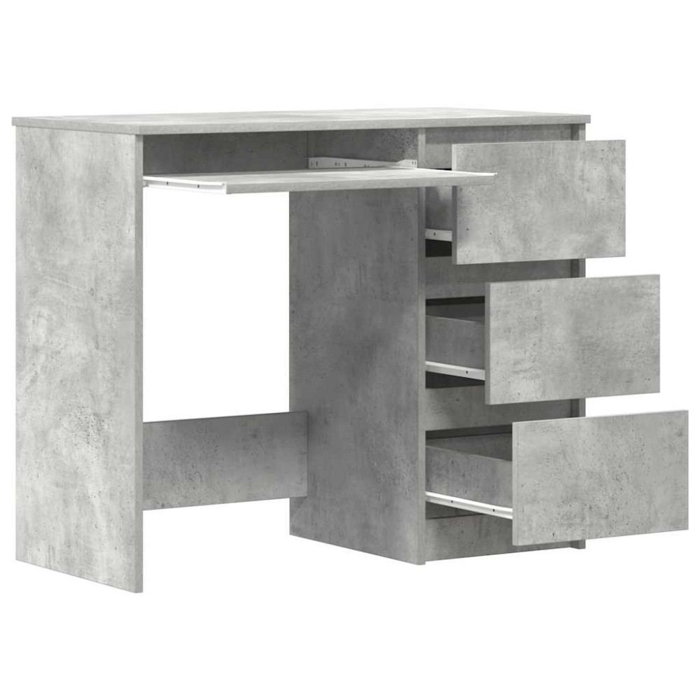 Produktbild för Skrivbord betonggrå 90x45x76 cm konstruerat trä