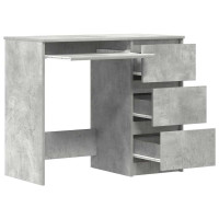 Produktbild för Skrivbord betonggrå 90x45x76 cm konstruerat trä