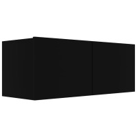 Miniatyr av produktbild för TV-bänk svart 80x30x30 cm konstruerat trä