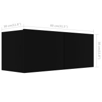 Miniatyr av produktbild för TV-bänk svart 80x30x30 cm konstruerat trä