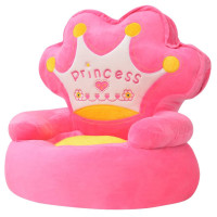 vidaXL Barnstol i plysch prinsessa rosa