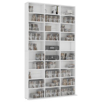 Produktbild för CD-hylla vit 102x23x177,5 cm konstruerat trä