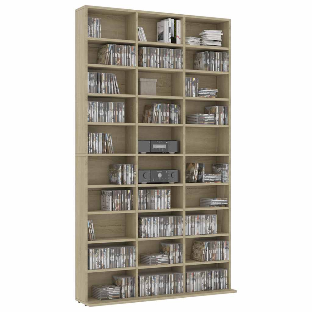 Produktbild för CD-hylla sonoma-ek 102x23x177,5 cm konstruerat trä