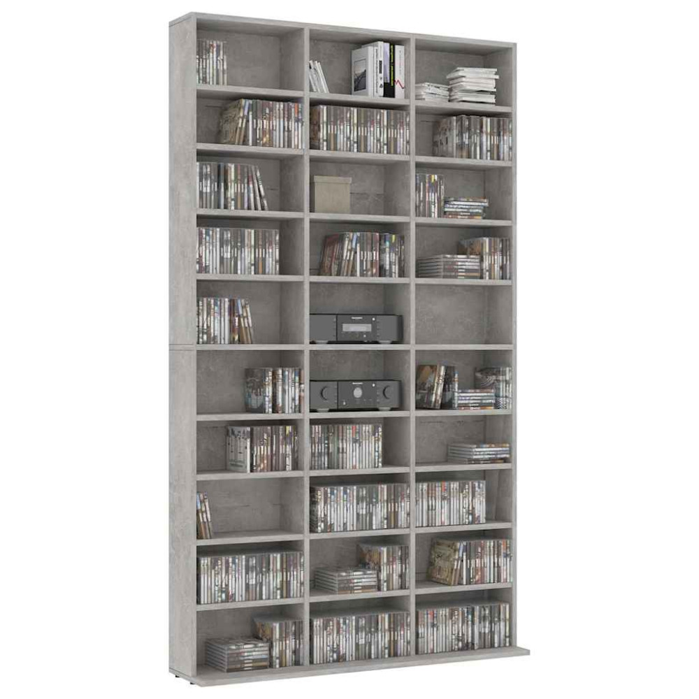 Produktbild för CD-hylla grå 102x16x177,5 cm konstruerat trä