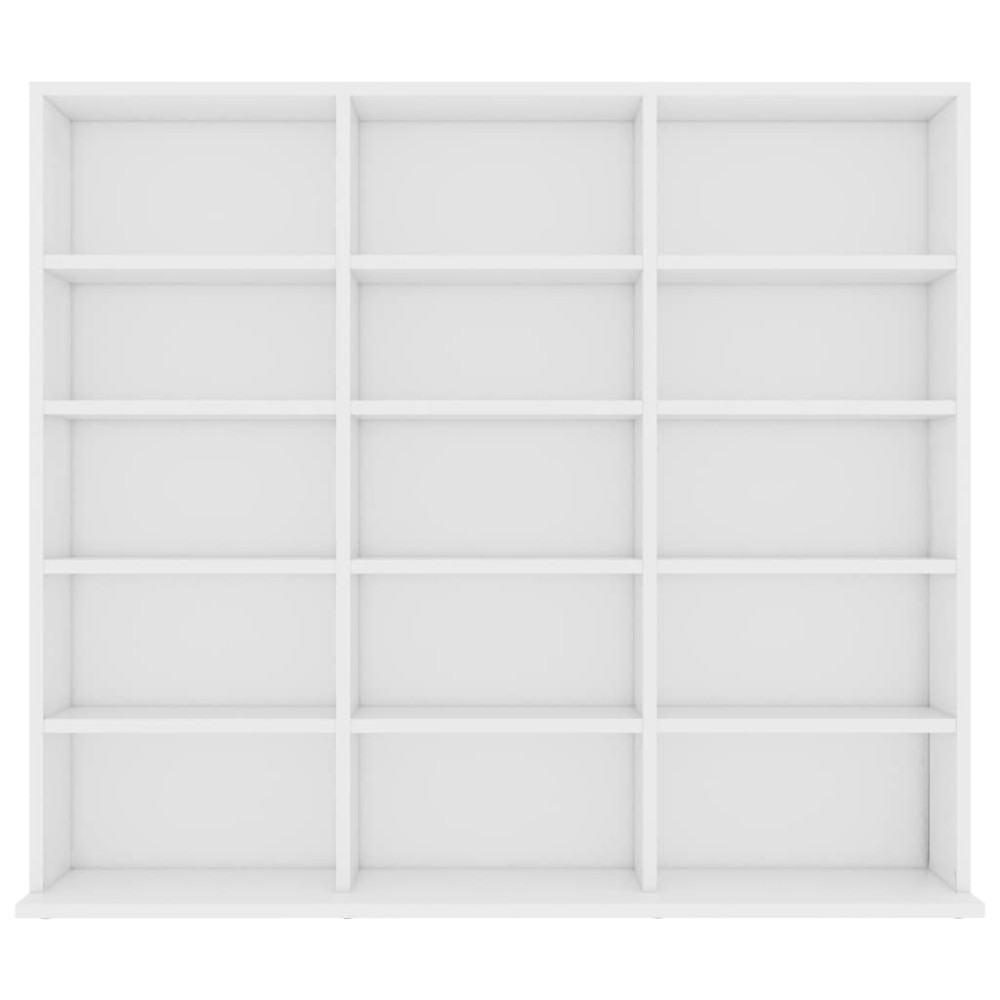 Produktbild för CD-hylla vit 100x23x89,5 cm konstruerat trä