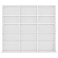 Produktbild för CD-hylla vit 100x23x89,5 cm konstruerat trä
