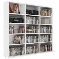 Produktbild för CD-hylla vit 100x23x89,5 cm konstruerat trä