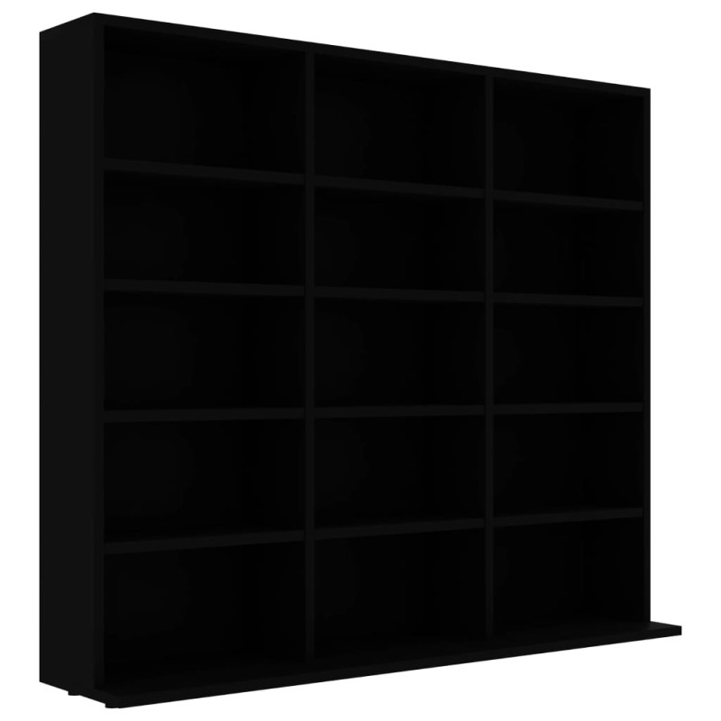 Produktbild för CD-hylla svart 102x23x89,5 cm konstruerat trä