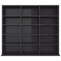 Produktbild för CD-hylla grå högglans 100x23x89,5 cm konstruerat trä