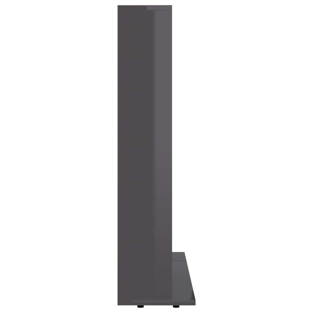 Produktbild för CD-hylla grå högglans 100x23x89,5 cm konstruerat trä