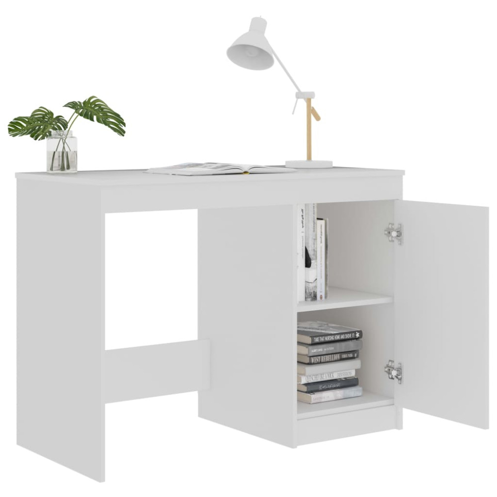 Produktbild för Skrivbord vit 100x50x76 cm konstruerat trä