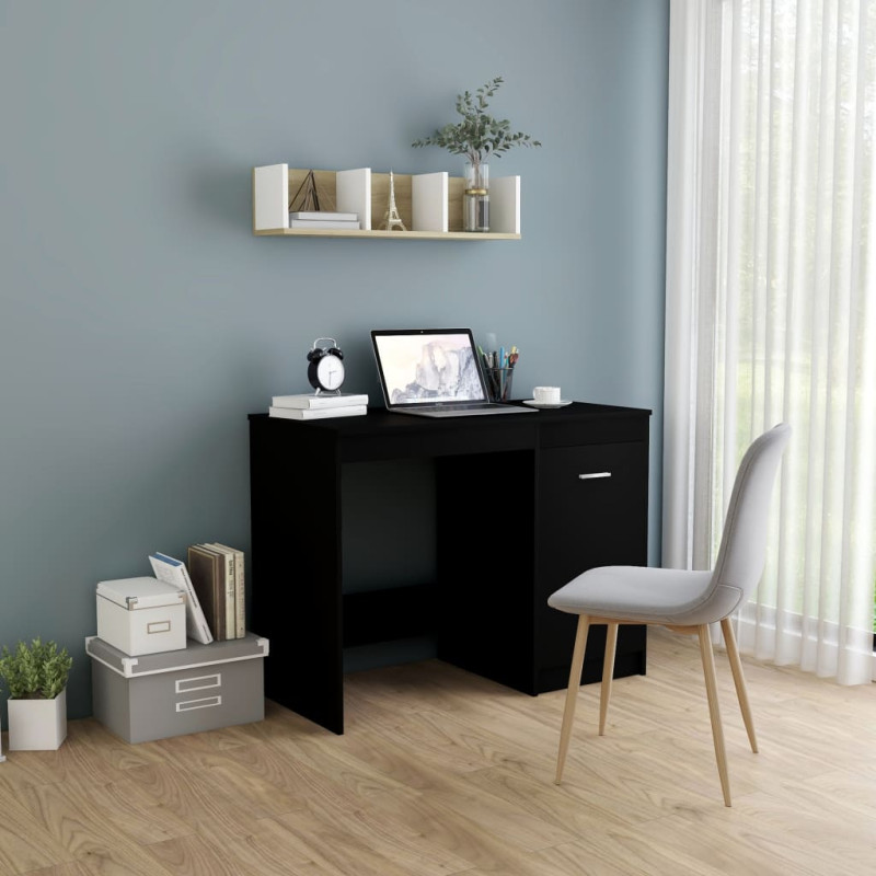 Produktbild för Skrivbord svart 100x50x76 cm konstruerat trä