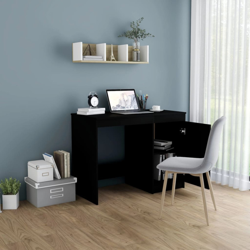 Produktbild för Skrivbord svart 100x50x76 cm konstruerat trä