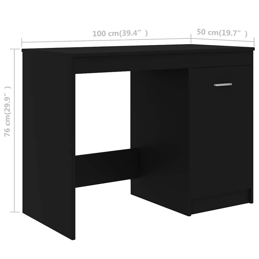 Produktbild för Skrivbord svart 100x50x76 cm konstruerat trä